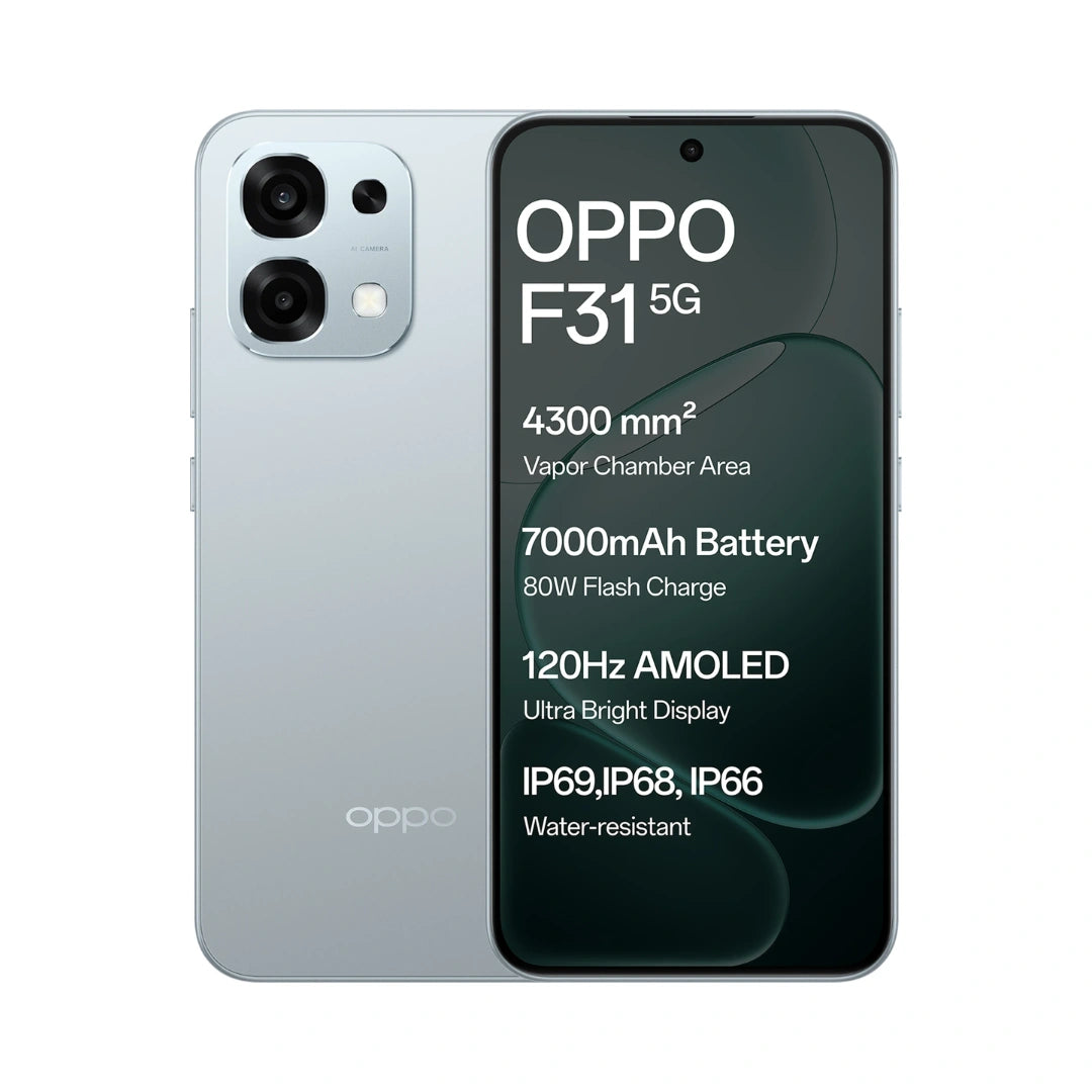Oppo F31 5G | 6.57 Inchs Display |120HZ AMOLED Display | 50 MP Rear Camera | 16MP Front Camera | Color spectrum sensor, LED flash, HDR, panorama | 7000 mAH Battery