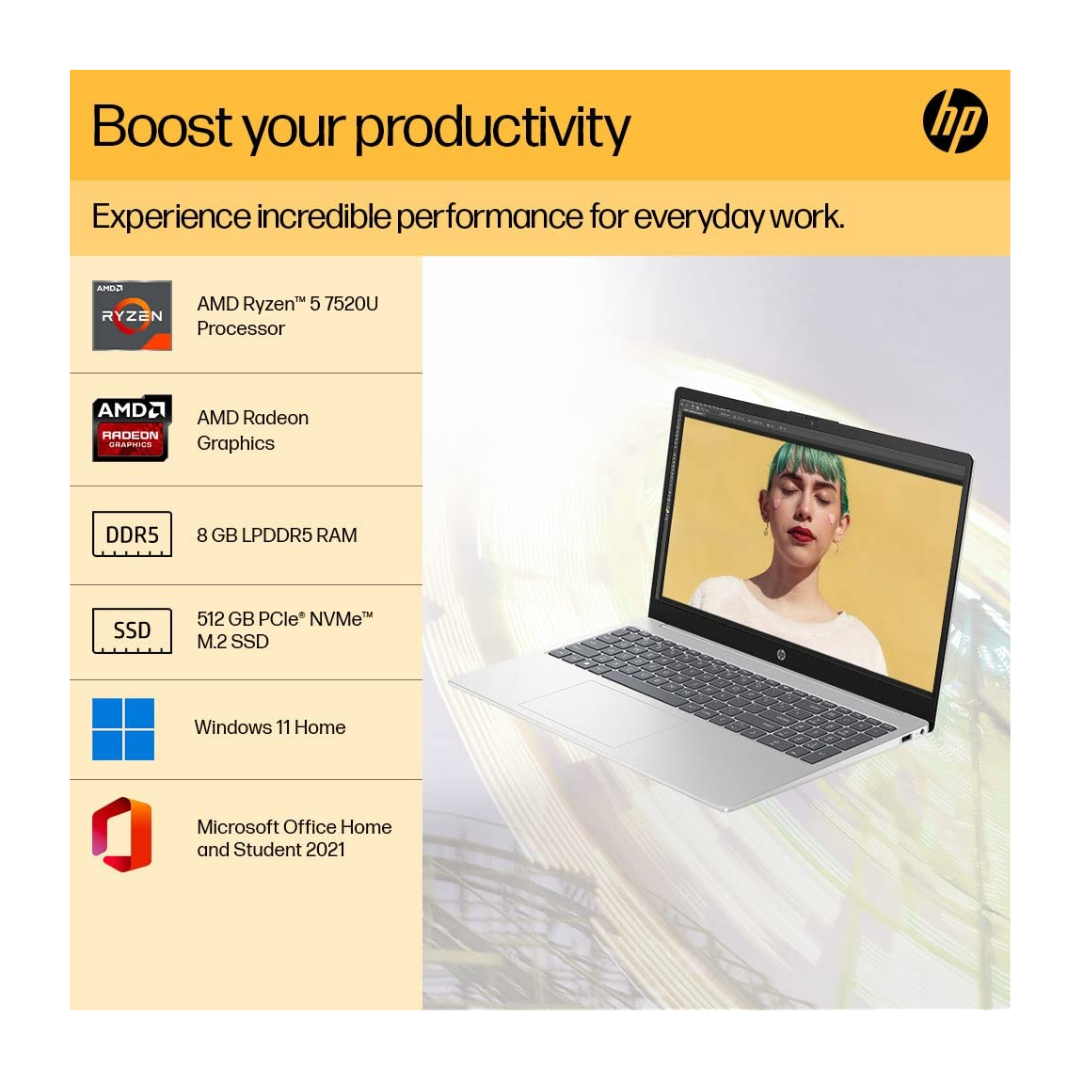 HP 15s-FC0028AU (Ryzen 5/ 8GB/ 512GB SSD/ Win 11) Laptop