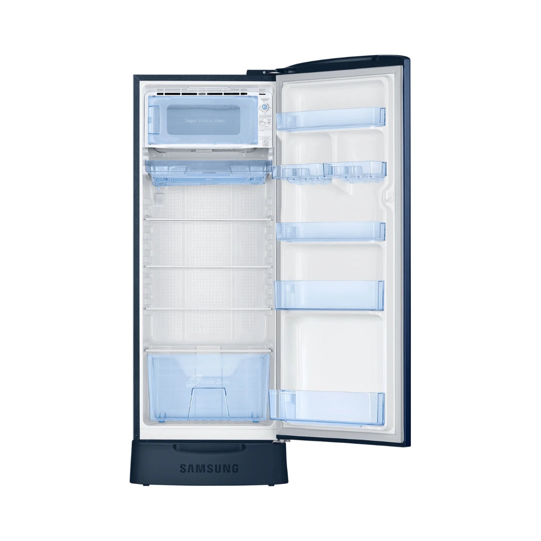 Samsung | 223L Stylish Grand Design Single Door Refrigerator | Cyclopentane Insulation | Lock & amp; Key | Compressor - Digital Inverter Compressor | Refrigerant - R600a