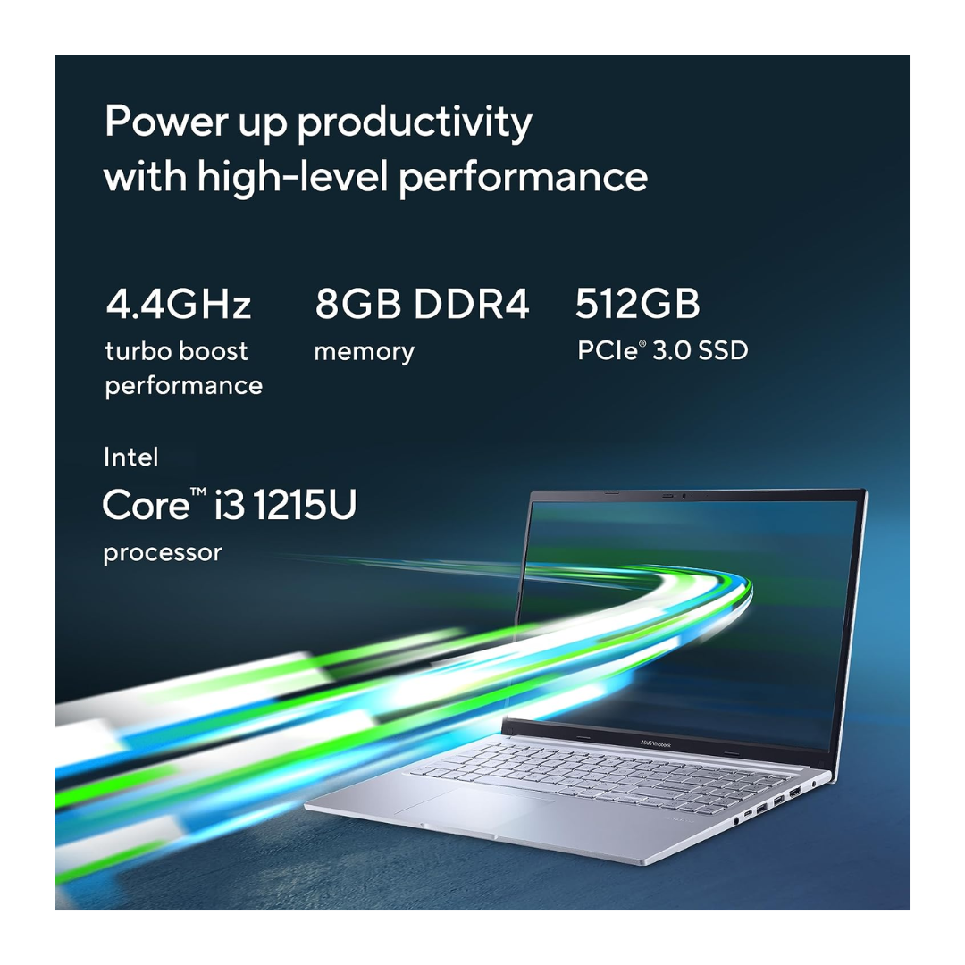 Asus Vivobook 15 (Intel/ Core i3/ 12th Gen/ 8GB/ 512GB SSD/ Win 11) Laptop