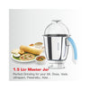 Vidiem Eva Super Blu 750W Mixer Grinder | Balanced Vortex Flow SS 304 Blades | Powerful 750W Aria Cool Tec Motor | Quadra Flow Technology | Self-Locking Jars with Secure Mating
