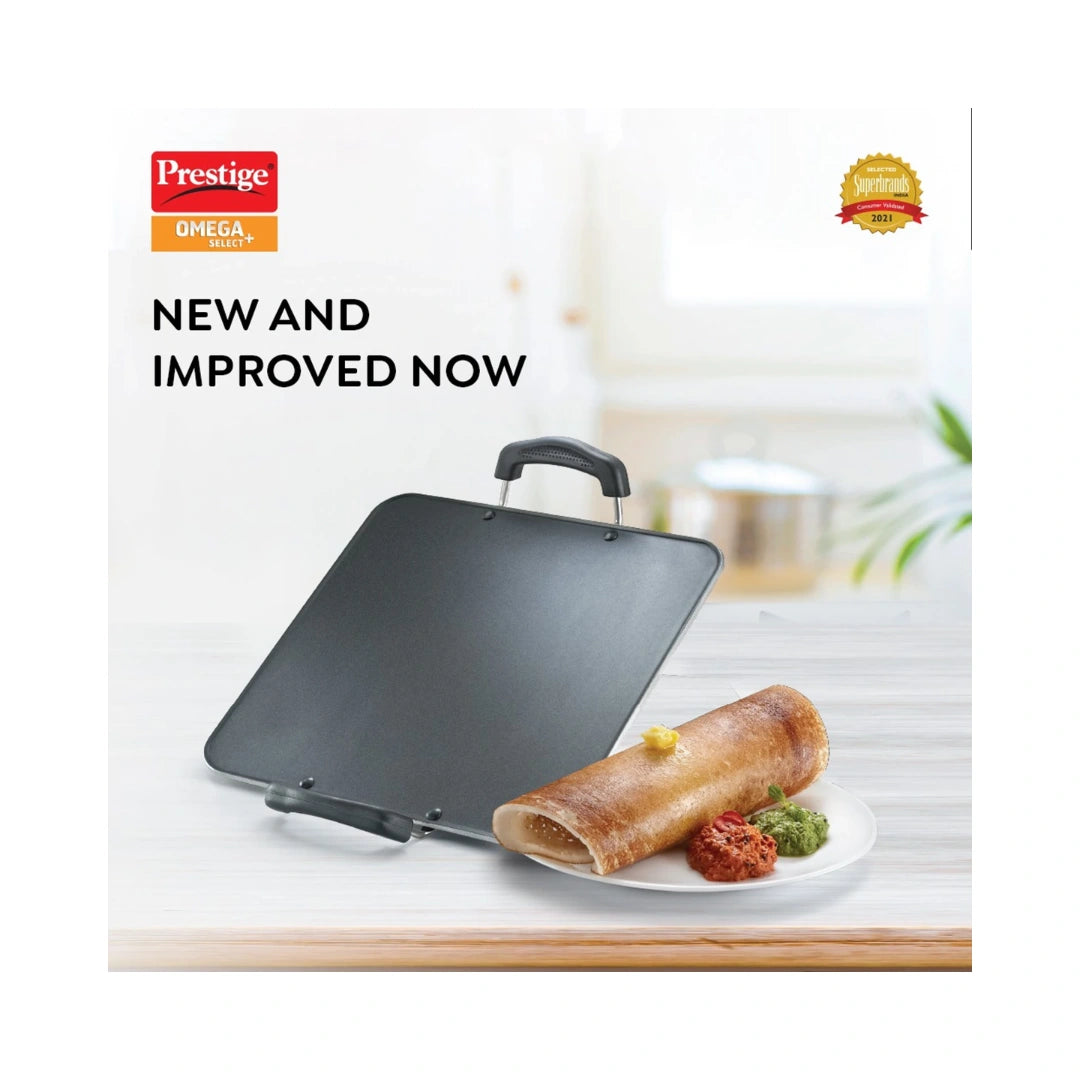 Prestige TK Omega Select Plus Aluminium Pathri Tawa | ‎Gas Stovetop Compatible | Induction Stovetop Compatible