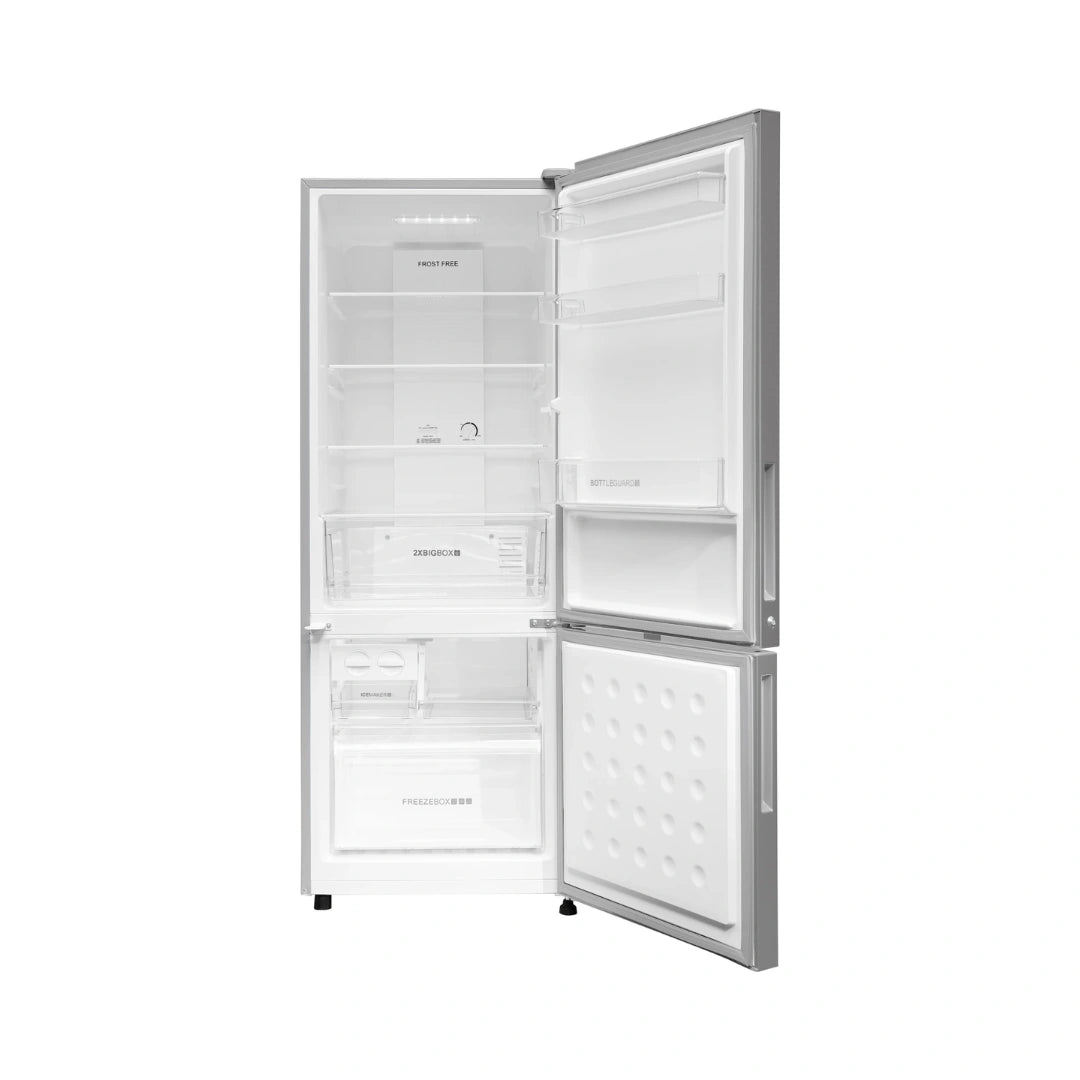 Haier | 300 L 2 Star | Double Door Bottom Mount Refrigerator | Freezer-on-Bottom | Freezer Capacity 75 Ltr | Toughened Glass Shelves