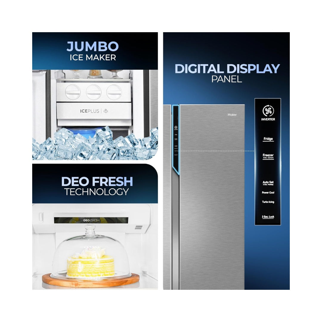 Haier 602L,Side By Side Frost Free Refrigerator | Expert Inverter Technology | Deo Fresh Technology | WiFi Enabled