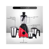 Preethi Peppy Plus MG-246 Mixer Grinder, 750 watt, Red-Black | Motor Cooling booster technology
