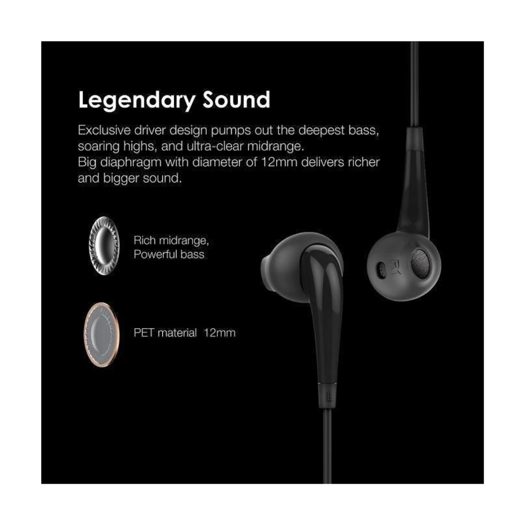 Oraimo E21P - Wired Earphone - Rich Midrange - Powerful Bass