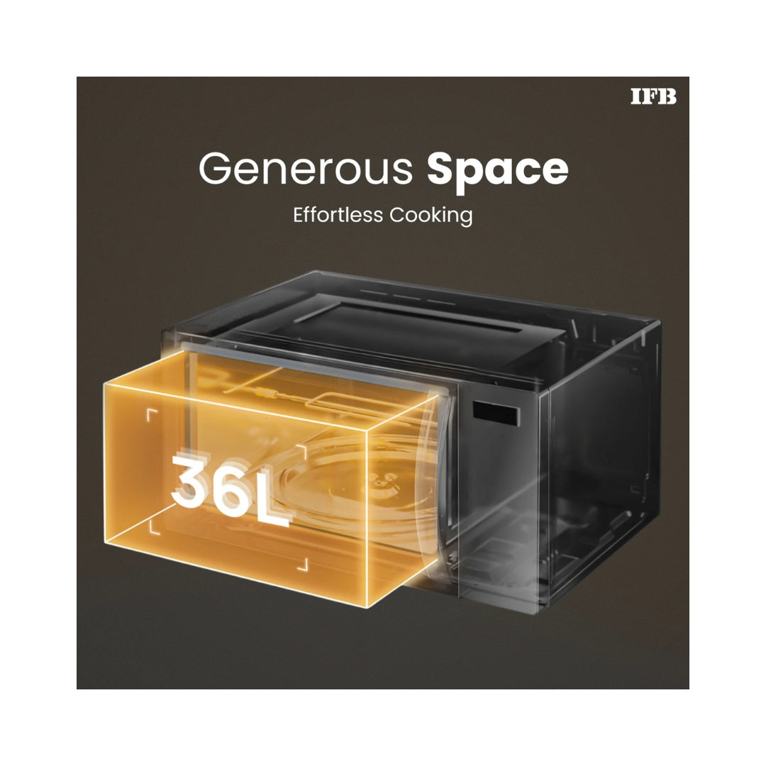 IFB 36 L Convection Microwave Oven |  Convection Functionality | Motorised Rotisserie | 101 Auto-Cook Menu Options |  360° Convection | Auto Defrost