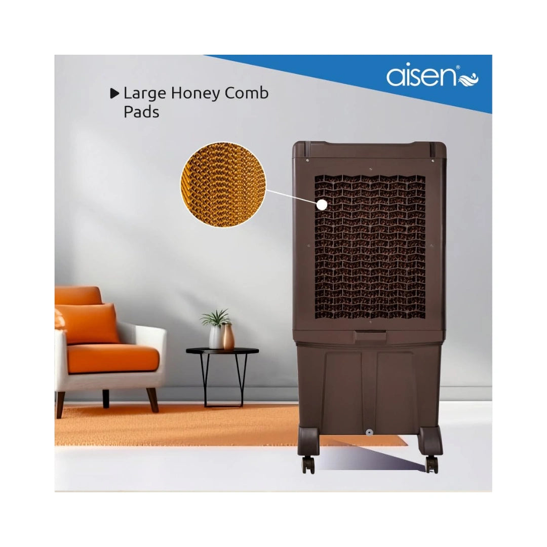 Aisen Desert Air Cooler For Home with Honeycomb Pads | Openable Cooling Pad | Powerful Air Delivery | Noiseless |  4 Way Air Deflection |