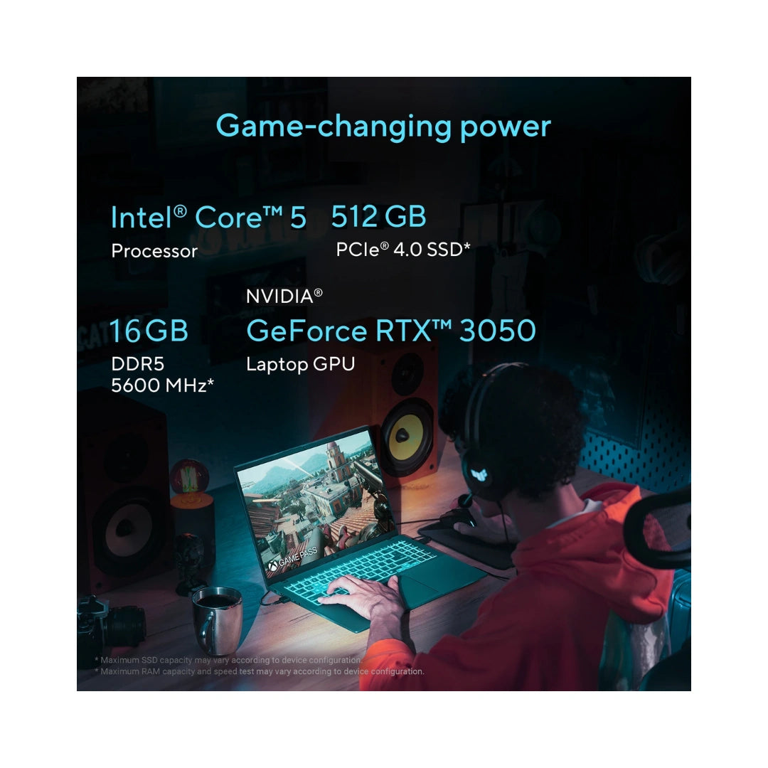 ASUS Gaming V16 | 16GB/512GB/SSD | Intel® Core™ 5 Processor | Intel® Graphics | 1080p FHD Camera With Privacy Shutter | McAfee® 1 Year | Windows 11 Pro for Business