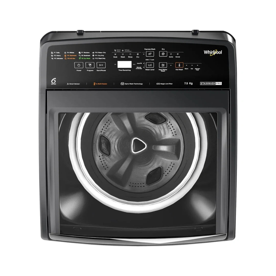 Whirlpool 7.5 kg 5 Star Fully Automatic Top Load Washing Machine | Zero Pressure Fill Technology | Spiro Wash Action | Hard Water Wash