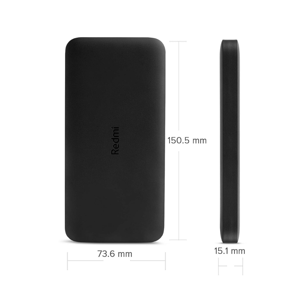 Redmi  10000 Mah Fast Charging Slim Power Bank (Black, 10W Fast Charging, Dual Ports) Redmi