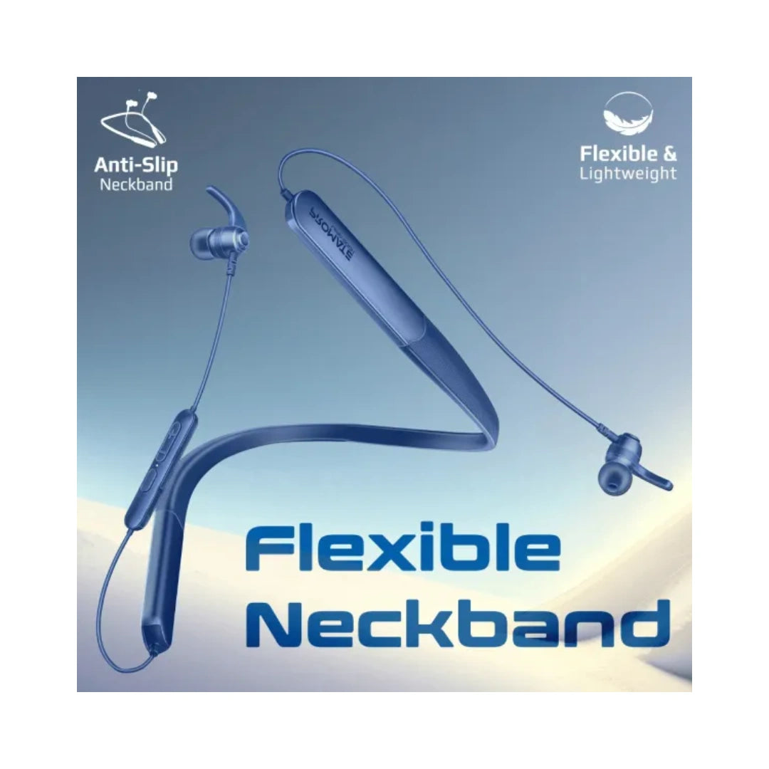 PROMATE LEAP 200H Neckband | Environmental Noise Cancellation (ENC) | IPX5 Water Resistance | Dual Device Pairing | Low latency Gaming Mode
