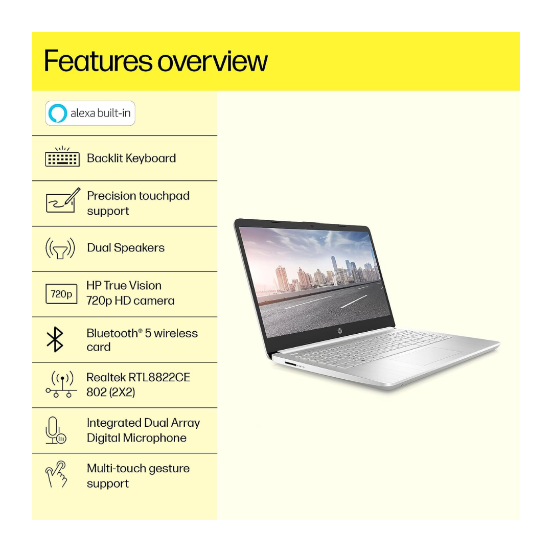 HP 14s-DQ2649TU (Intel/ Core i3/ 11th Gen/ 8GB/ 512GB SSD/ Win 11) Laptop