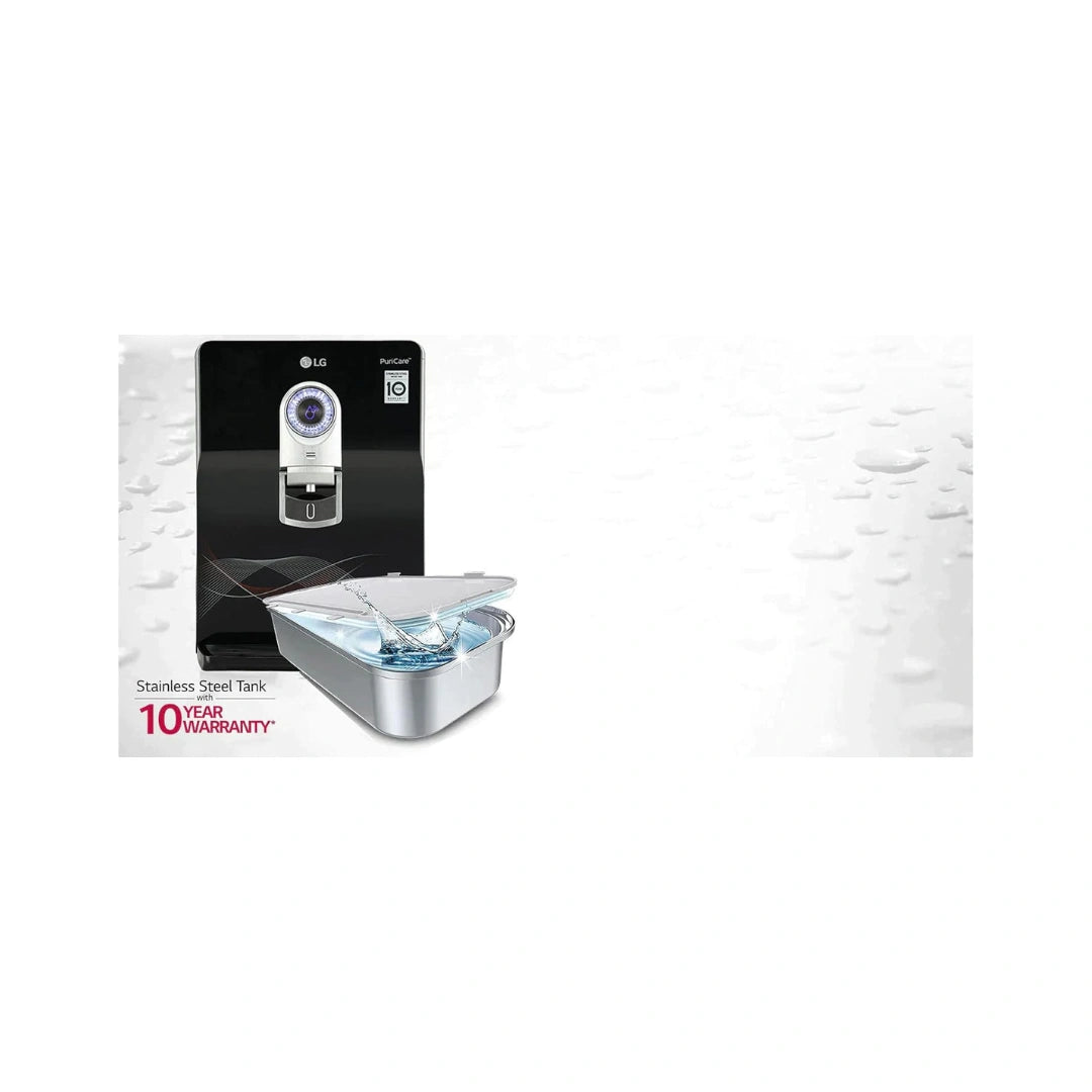 LG 8L RO+UV+Mineral Booster Water Purifier with Steel Tank, Black