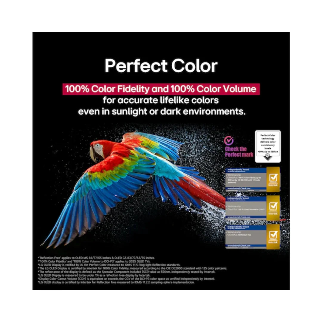 LG 65 inch OLED65G56LA.ATR | 4K OLED Display | α11 AI Processor 4K Gen2 | webOS 25 | α11 AI Sound Pro | High Contrast | Gray Scale | Invert Colors