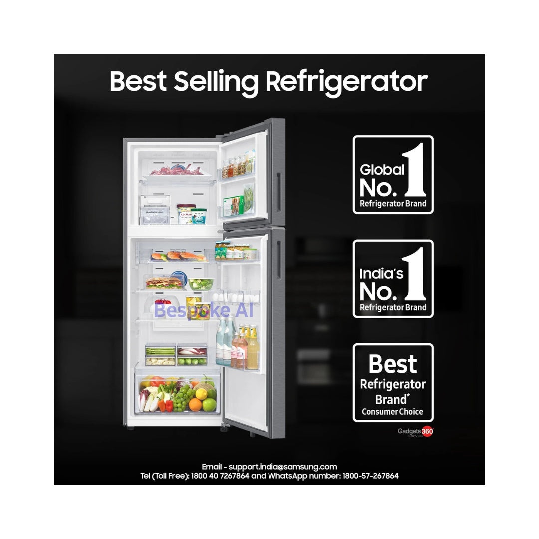 Samsung 330 L, 2 Star BESPOKE AI Refrigerator | Twin Cooling System | Multi Flow Cooling Features