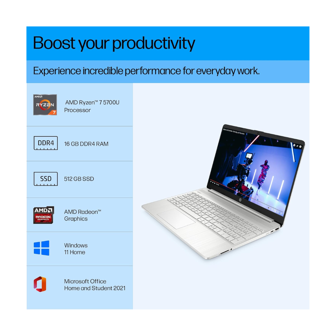 HP 15s-EQ2084AU - Laptop - 16GB Ram - 512GB Storage