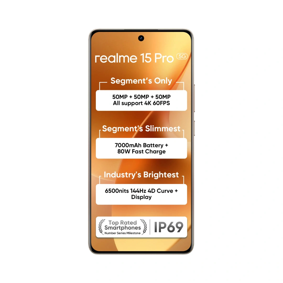 Realme 15 Pro | 6.8 Inches Display | OLED Display | Qualcomm Snapdragon | 50MP Rear Camera | 50MP Front Camera  | 7000 mAH Battery