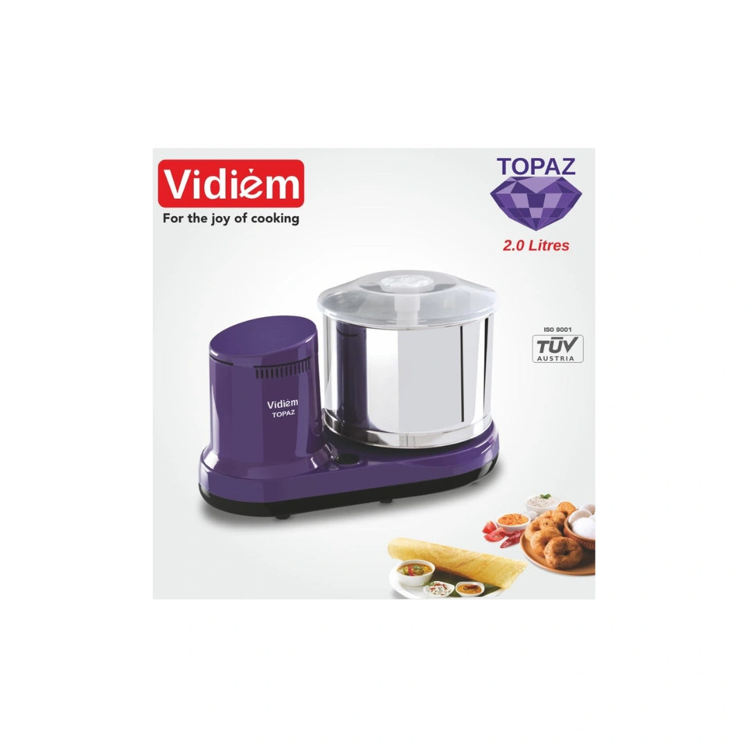Vidiem Topaz Table Top Grinder |  Sturdy High Quality ABS Body |  2 Wiper Ensures Both Rollers Grind Uniformly