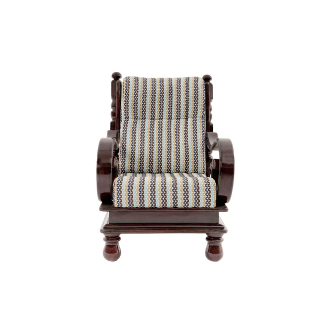 Heritage Meanwal 3 + 1 + 1 Teakwood Sofa | Premium Fabric | Teak Wood |