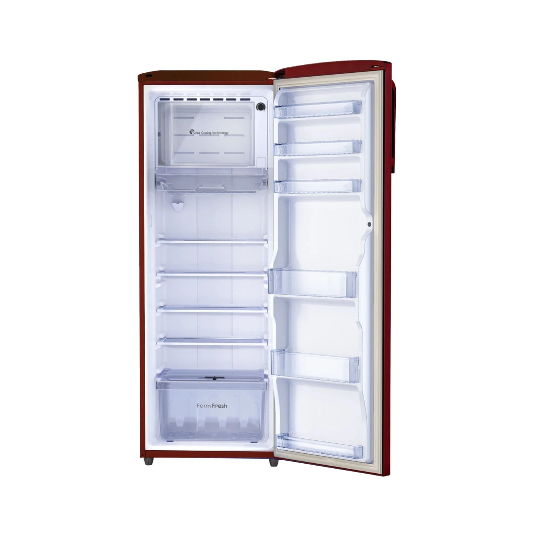 Godrej | 268 L | 3 Star Single Door Refrigerator | Compressor Type - Inverter | Turbo cooling | 24-Day Farm Freshness | 24 L Spacious Vegetable Tray
