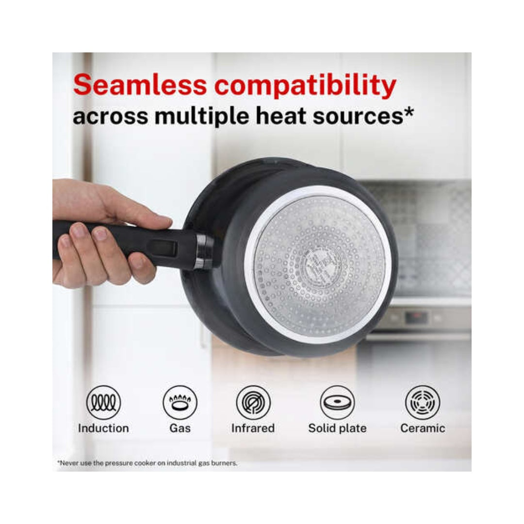 Prestige 5LTR SVACHH HA SENIOR PRESSURE PAN With Deep Lid | Unique Lid Which Controls Spilage | Mini Metallic Safety Plug | Controlled Gasket Release System | Durable Handles | Anti Bulge Induction Base
