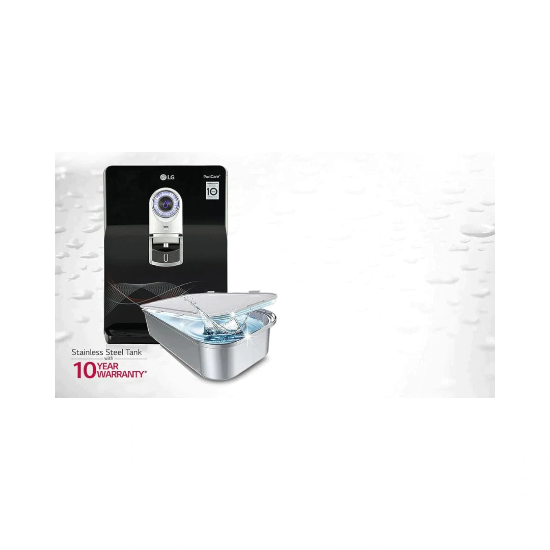 LG 8L RO+Mineral Booster Water Purifier with Steel Tank, Black |  RO, Mineral Booster |