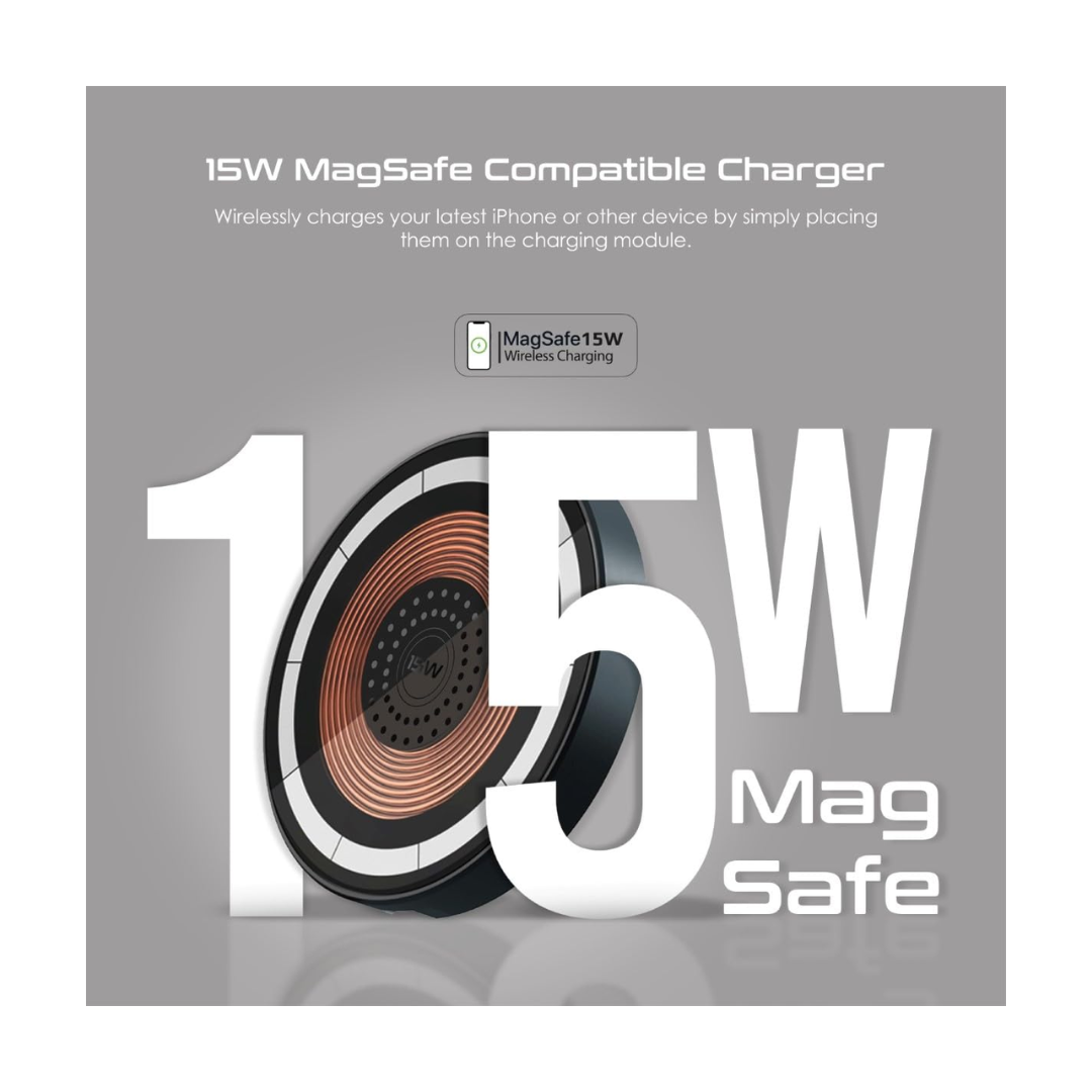 Promate MagRing 15W Wireless Charger - 15W MagSafe Compatible Charger