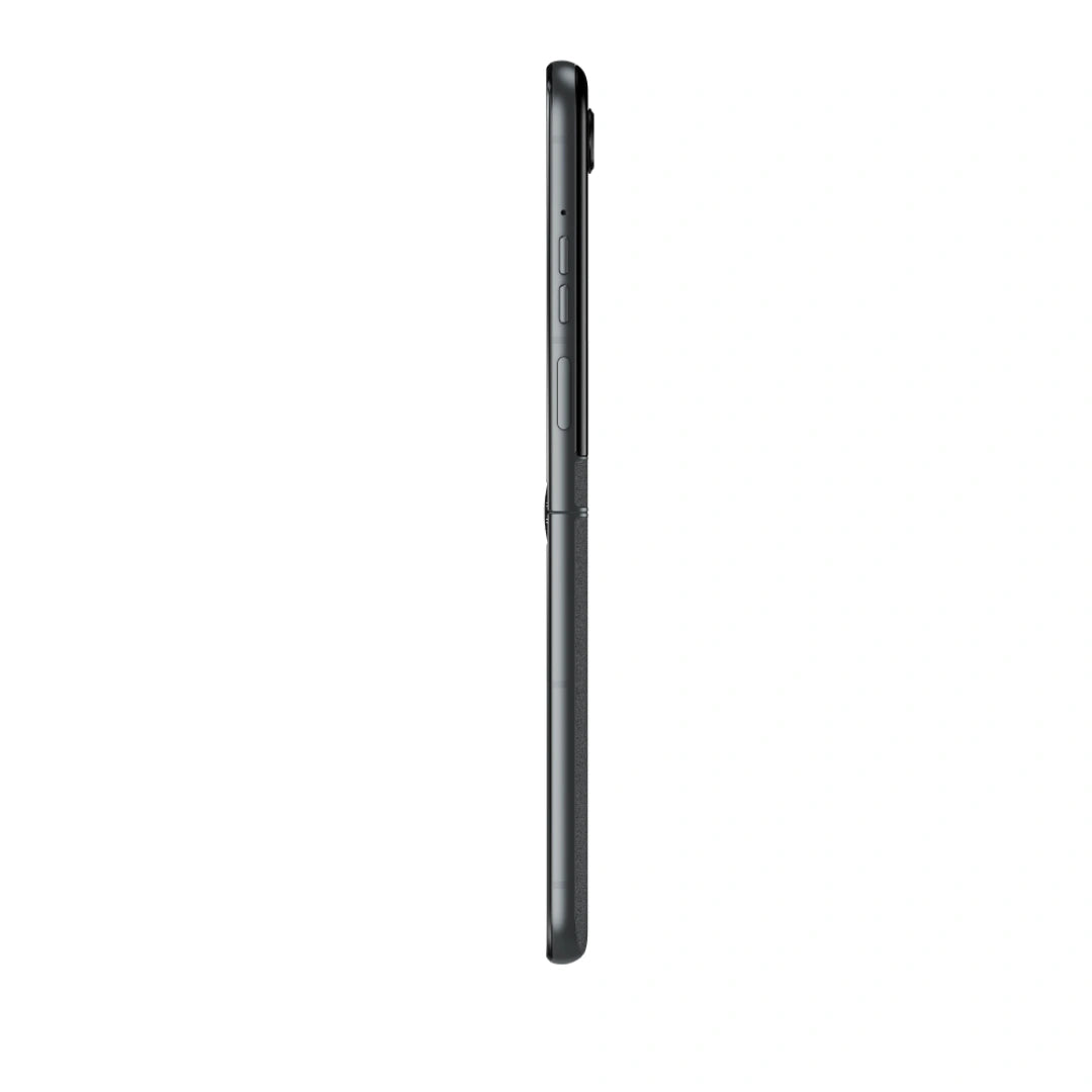Motorola razr 50 | 3.6" External AMOLED Display | 6.9" AMOLED 120Hz Display | 32MP Selfie Camera side view
