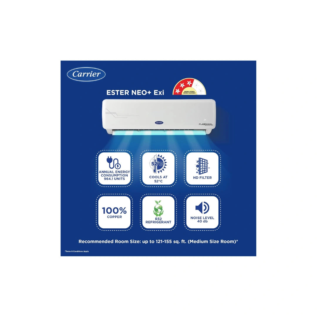 Carrier 1.5 Ton 3 Star Flexicool Inverter Split AC