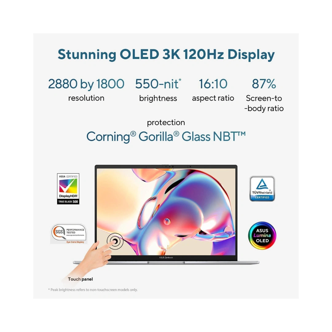 Asus ZENBOOK 14 OLED UX3405CA-PZ348WS | Intel® Core™ Ultra 7 Processor | Intel® Arc™ Graphics | Window OS | OLED Display with 16:10 Aspect Ratio | Bluetooth® 5.4