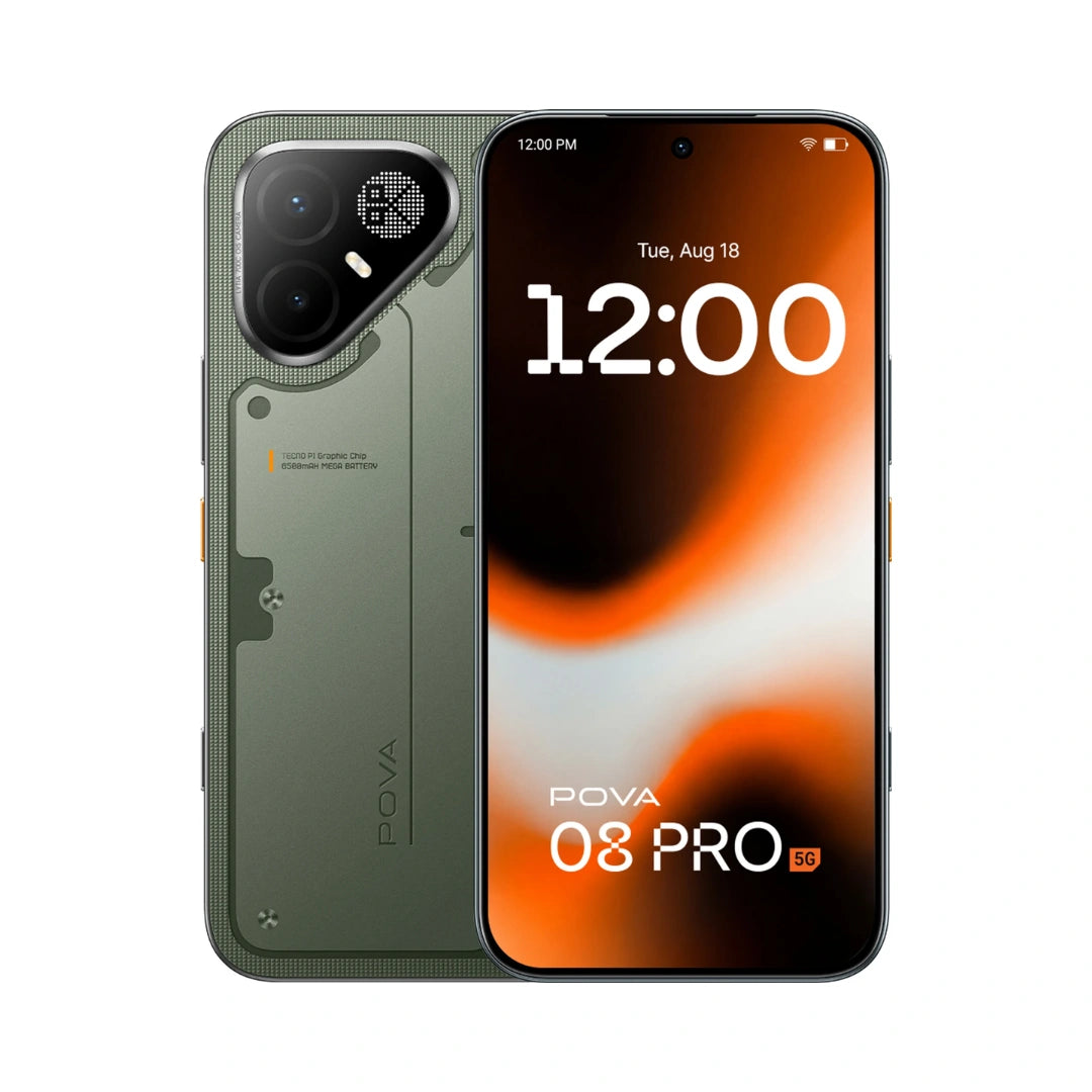 Tecno Pova 8 Pro 5G | 6.78 inch AMOLED Display | Corning® Gorilla® Glass 7i Protection | MediaTek Dimensity 7400 | 50MP OIS Rear Camera | 13MP Front Camera | Dolby Atmos Hi-Res Audio | 6500mAh Battery | 45W Super Charging | IP69K Dust & Water Resistance