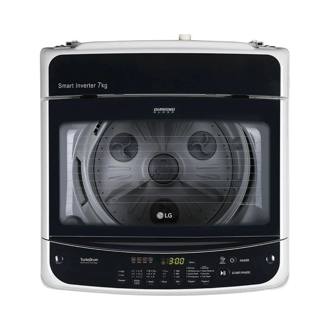 LG | 7 kg Inverter Fully-Automatic | Top Loading Washing Machine | Smart Inverter Technology | TurboDrum | Waterfall Circulation