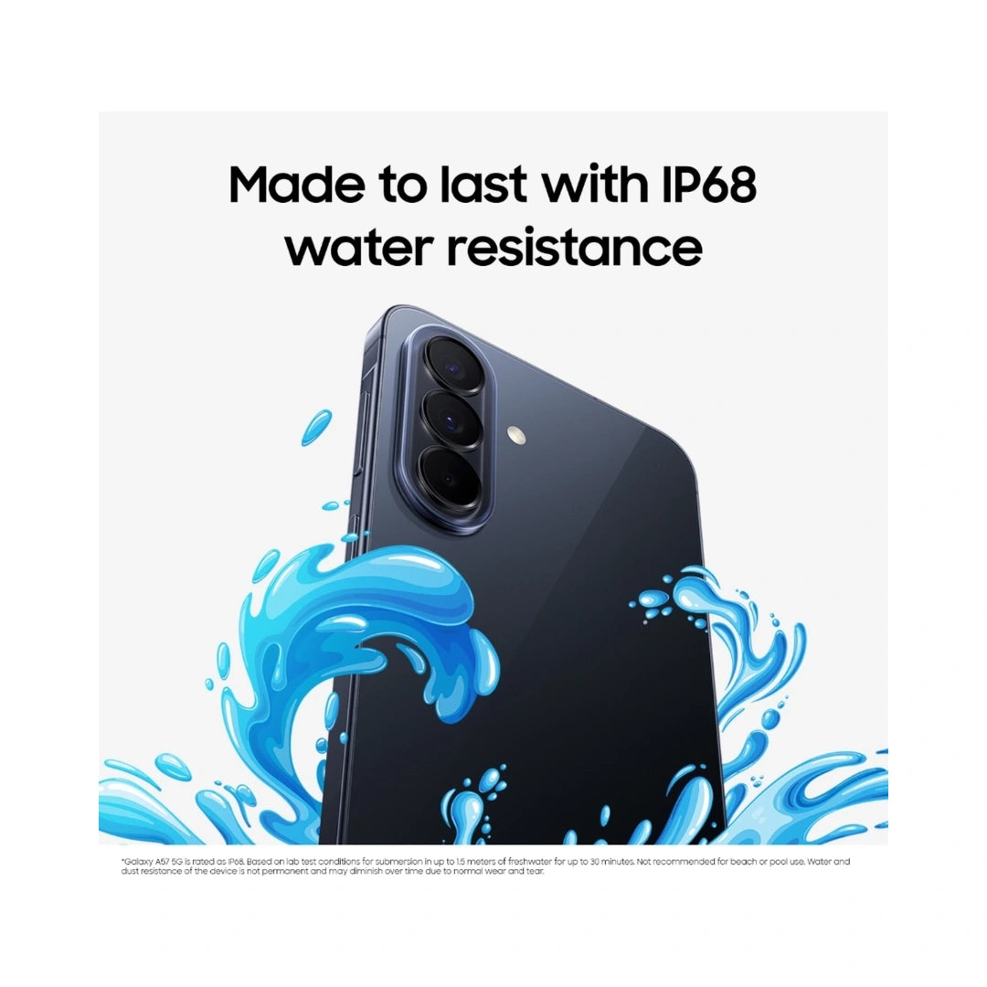 Samsung A57 5G | 6.7 inches Super AMOLED Plus 120 Hz Max Refresh Rate | Exynos 1680 customised for Galaxy | 50MP Main Camera | 12MP Front Camera | 5000mAh Battery