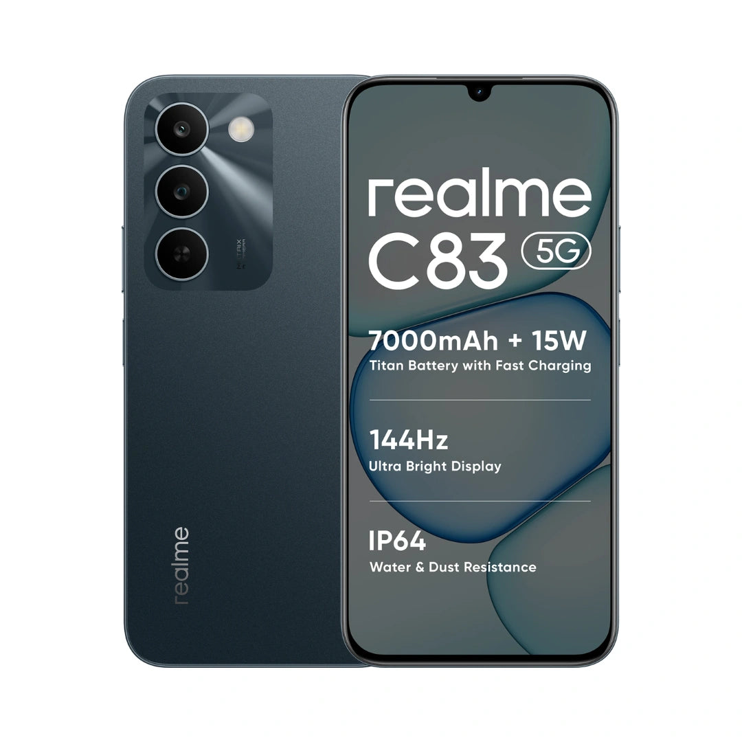 Realme C83 5G | 6.8 inches Display | MediaTek Dimensity 6300 | Realme UI 7.0 | 13MP Rear Camera | 5MP Front Camera | 7000mAh Battery