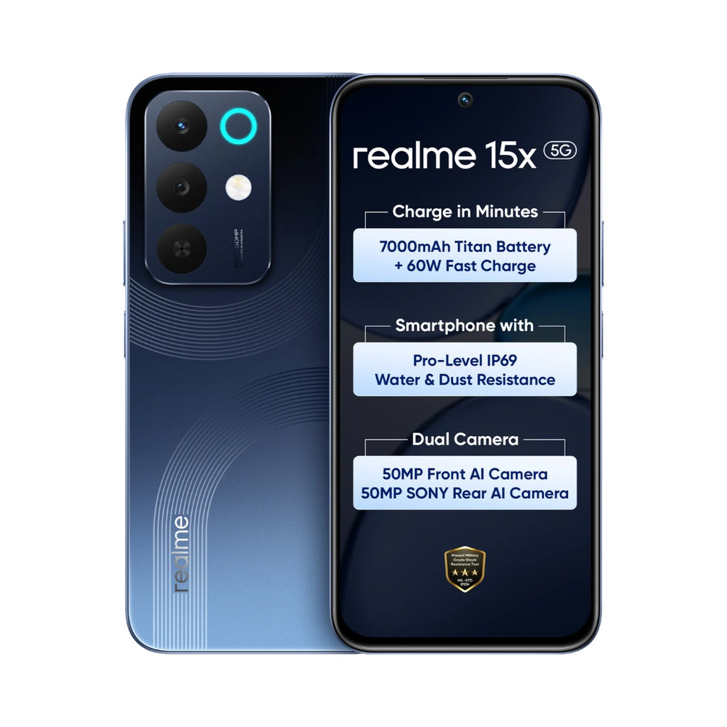 Realme 15X 5G Mobile phone | 6.8-inch Display | 7000mAh Battery|  80W Fast Charging | 50MP Main Camera | Mediatek Dimensity 6300