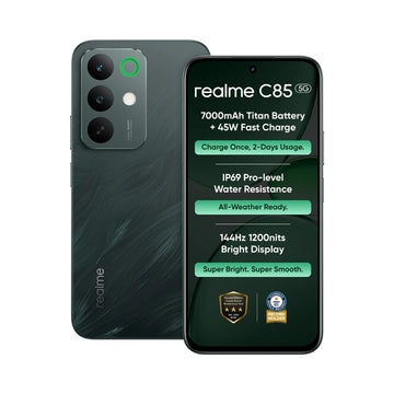 Realme C85 5G | 6.8 inches Display | Mediatek Dimensity 6300 | 50MP Rear Camera | 8MP Front Camera |  7000 mAh Battery