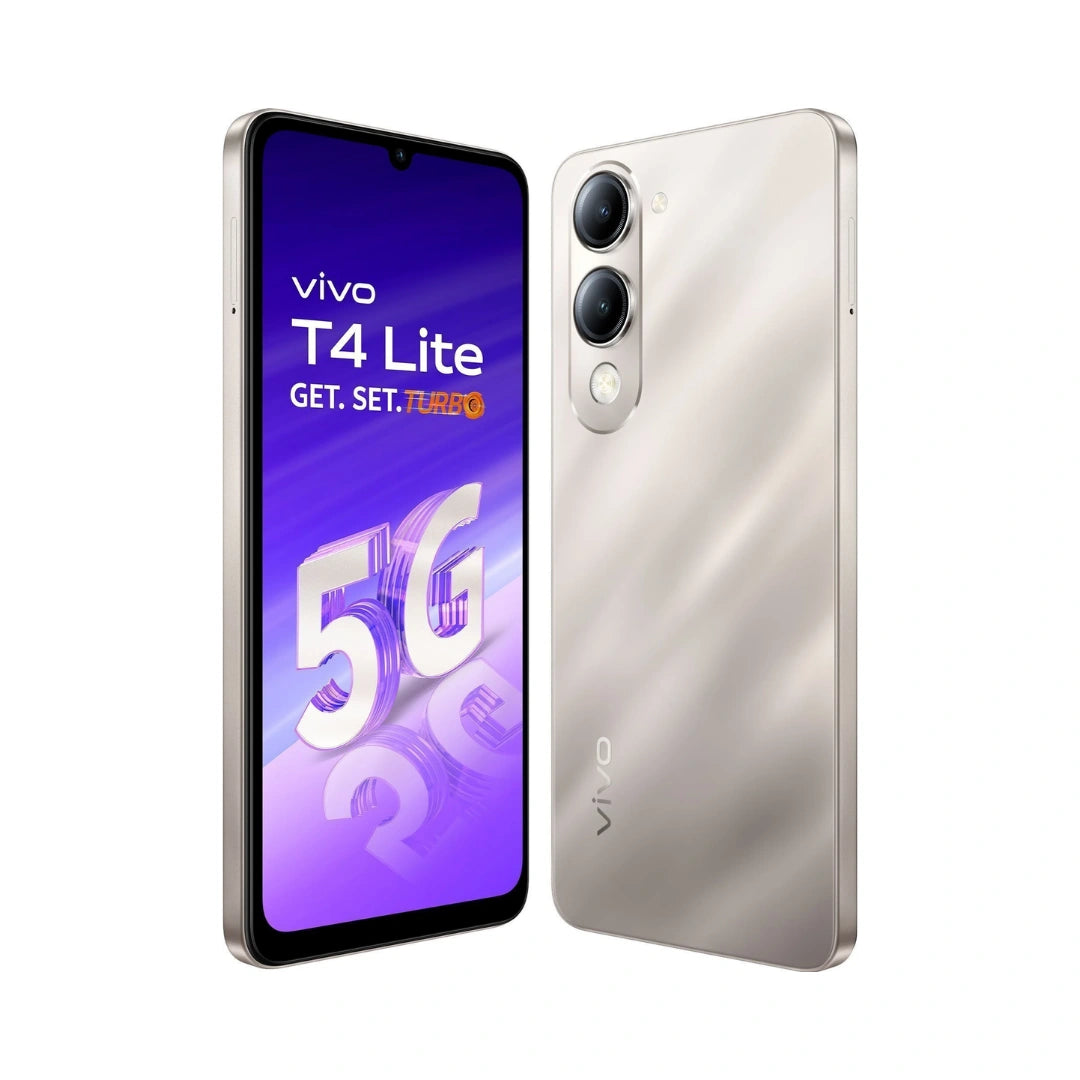 Vivo T4 Lite 5G | 6.74'' HD+ 90Hz LCD | MediaTek Dimensity 6300 | 50MP Dual AI Camera | 5MP Front Camera | Android 14 | 6000mAh Battery | IP64 Dust & Water Resistance
