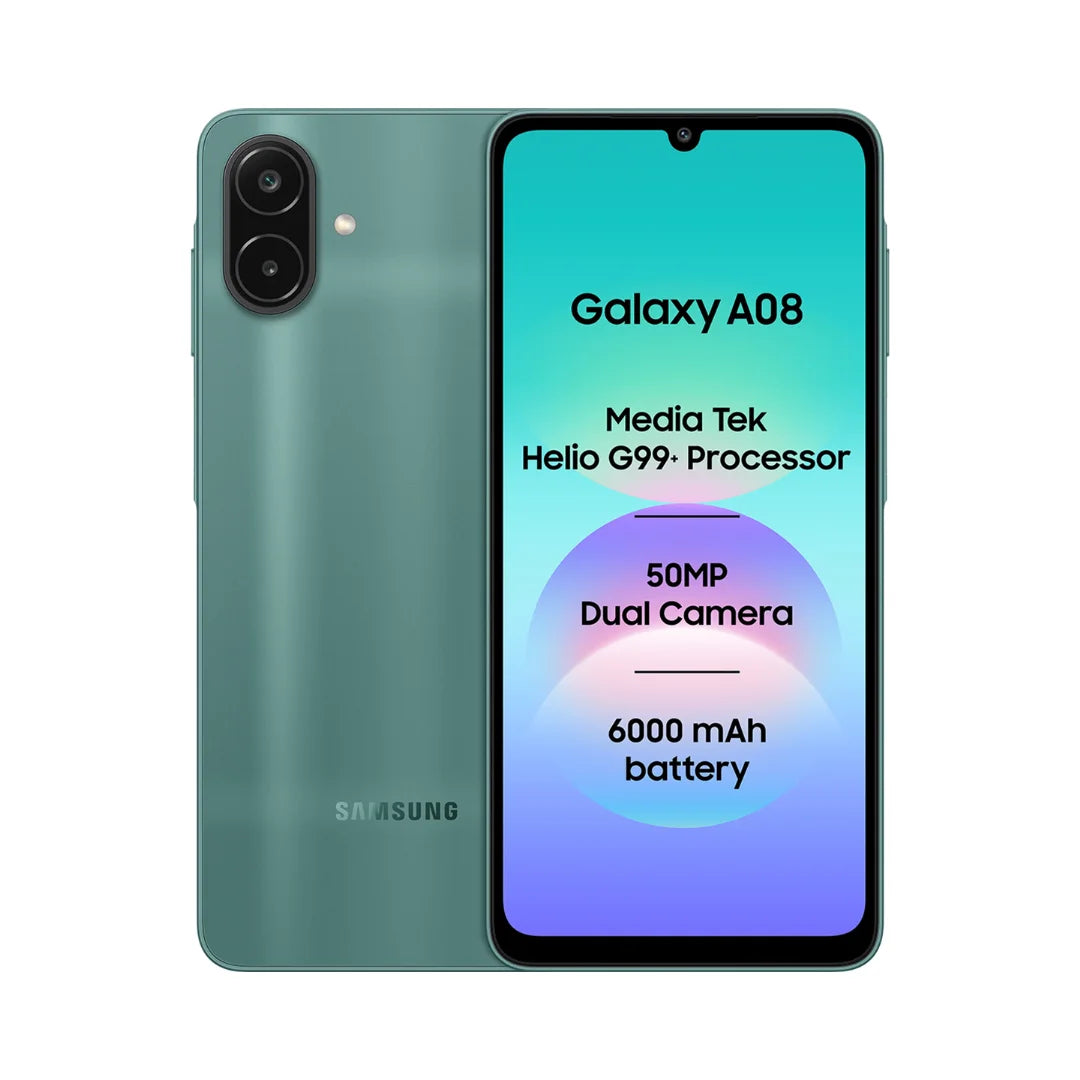 Samsung A08 LTE | 6.7 inch Display | 90Hz Refresh Rate | MediaTek Helio G99 | 50MP Rear Camera | 8MP Front Camera | 6000mAh Battery