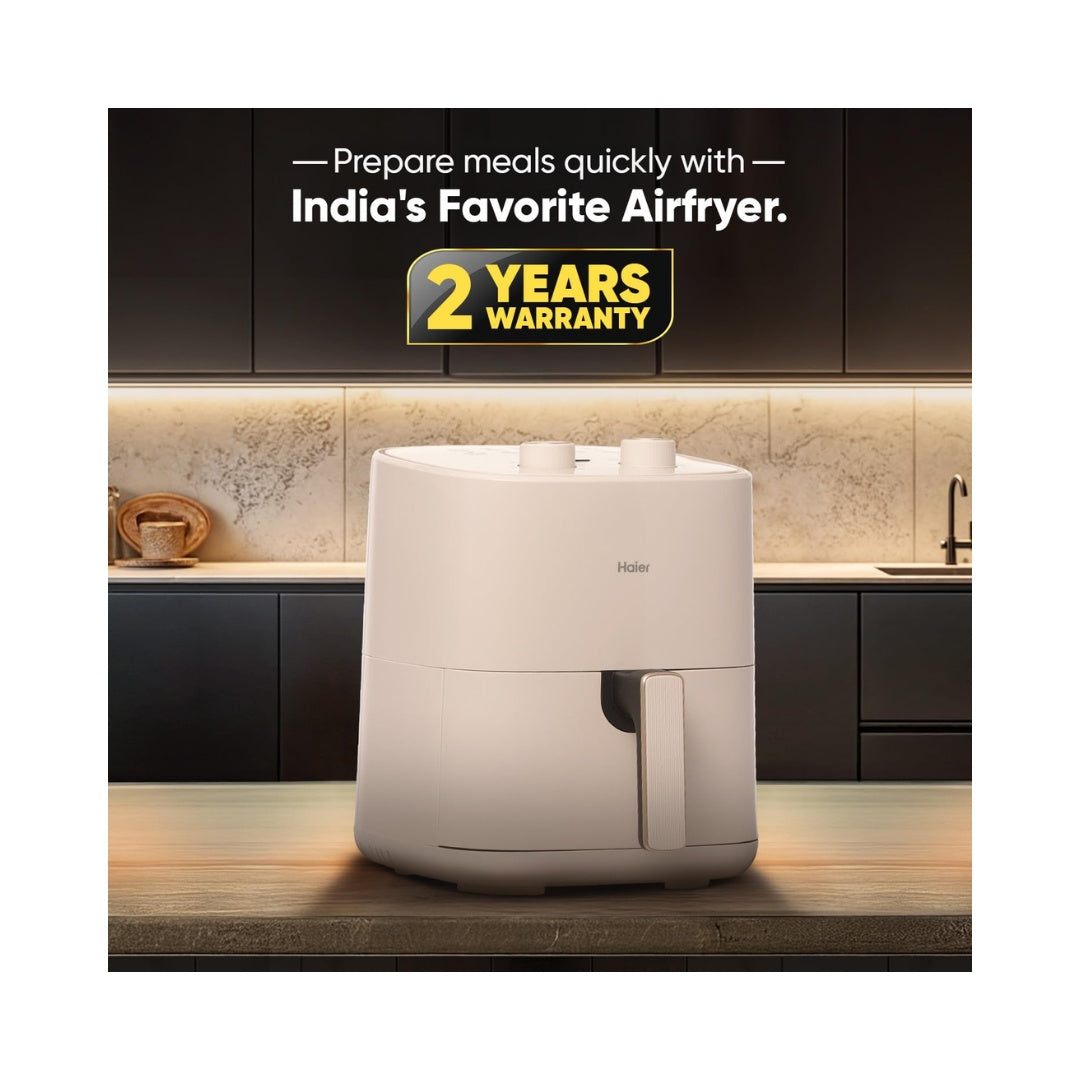Haier 5L Air Fryer with 3 D Hot Circulation |  Easy Control Knob | 3D Hot Air Circulation |  1500W Power