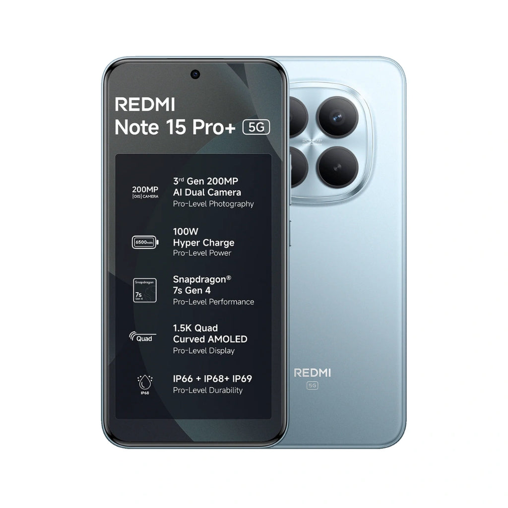 Redmi Note 15 Pro+ 5G | 6.83 inches AMOLED Display | Snapdragon 7s Gen 4 | IP69K Water & Dust Resistance | 200MP Main Camera | 32 Front Camera | 6500mAh Battery | 100W Hyper Charging