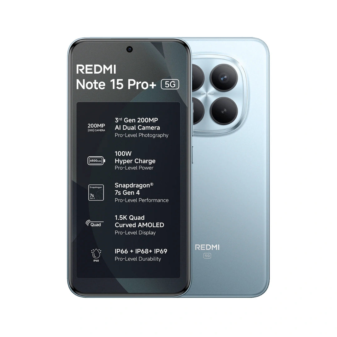 Redmi Note 15 Pro+ 5G | 6.83 inches AMOLED Display | Snapdragon 7s Gen 4 | IP69K Water & Dust Resistance | 200MP Main Camera | 32 Front Camera | 6500mAh Battery | 100W Hyper Charging