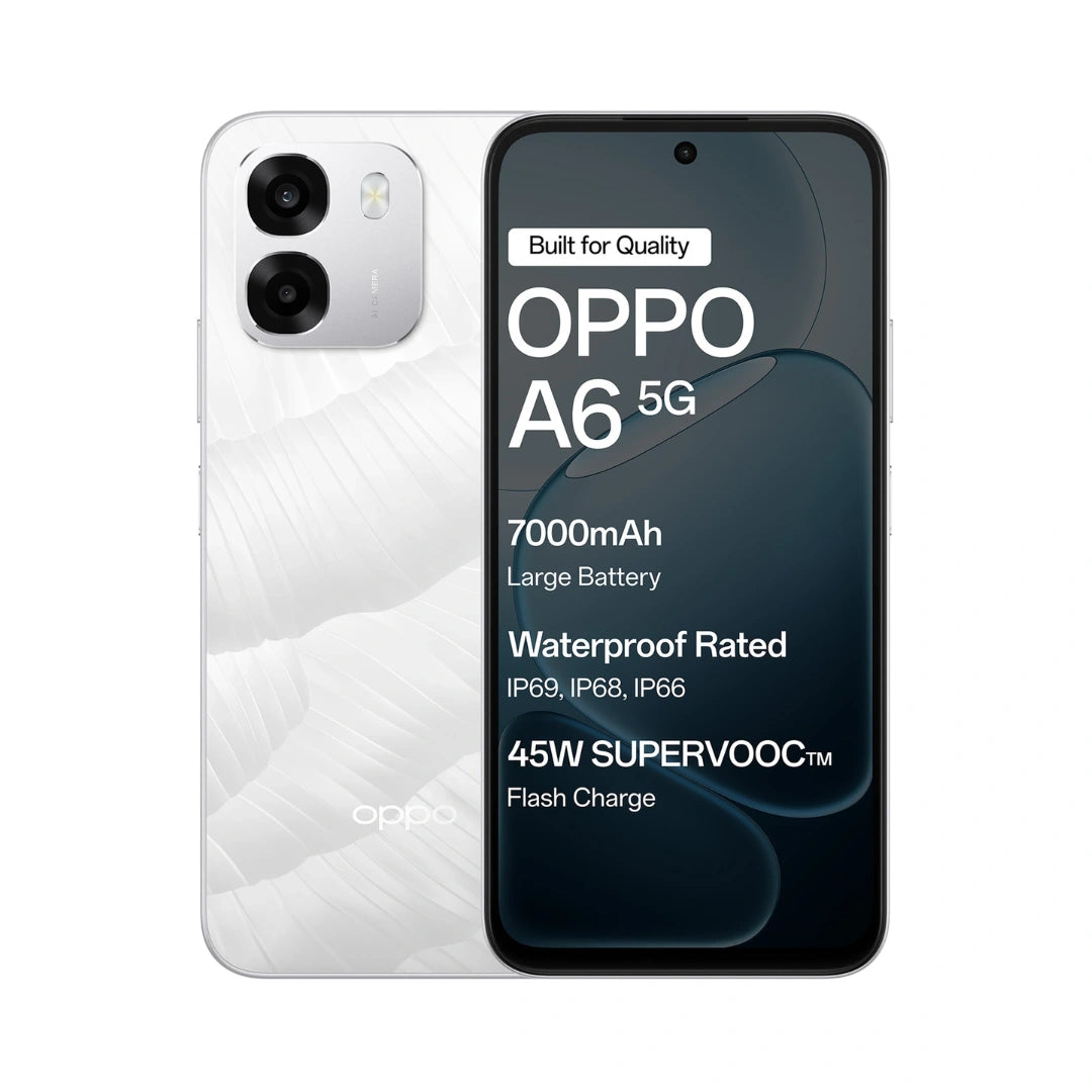 OPPO A6 5G | 6.75 inches Display | MediaTek Dimensity 6300 | 50MP Main Camera | 8MP Front Camera | 7000mAh Battery | 45W SUPERVOOCTM Charging