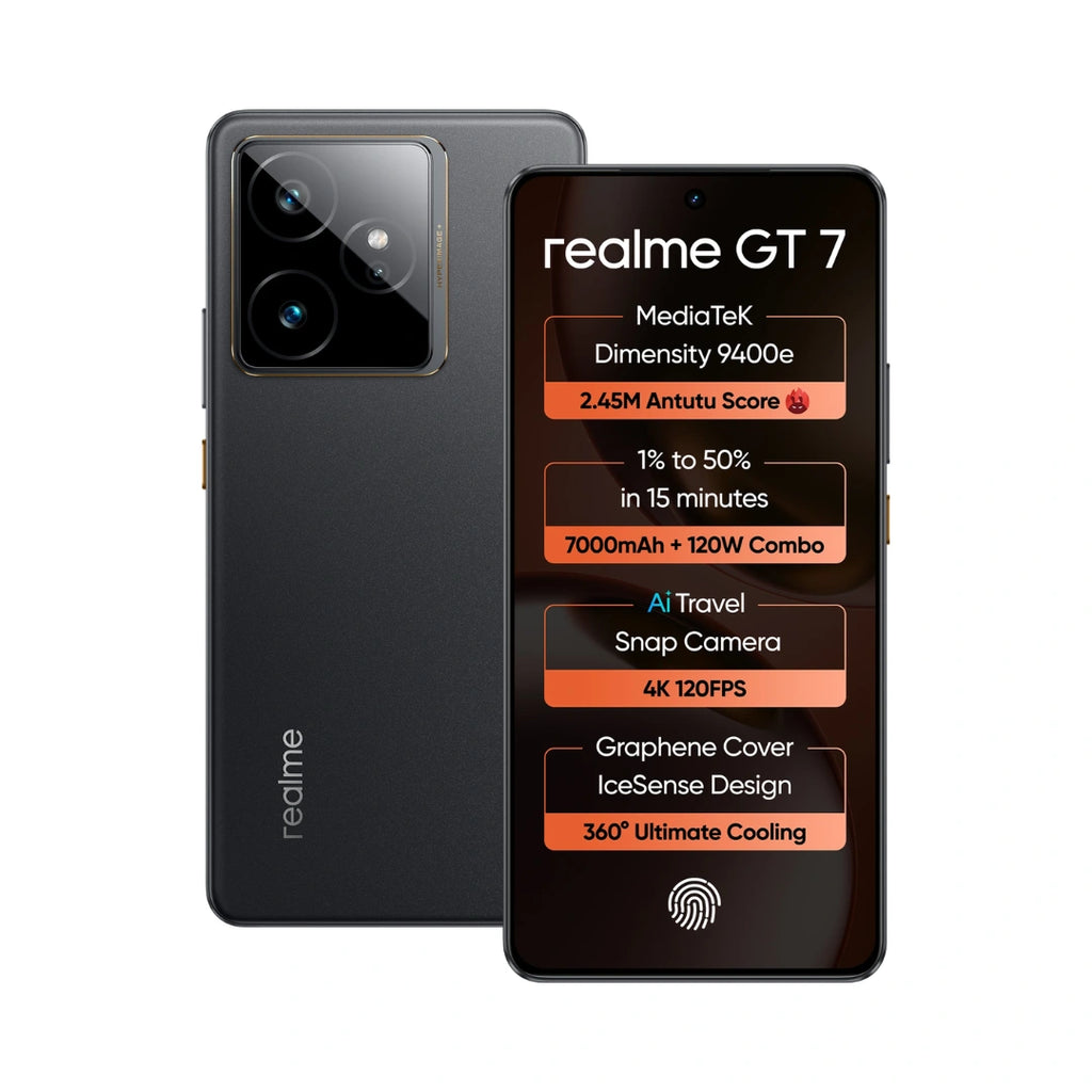 realme GT 7| India's 1st MediaTek Dimensity 9400e Chipset | Strongest Battery Combo 7000mAh + 120W | AI 4K 120FPS Travel Camera