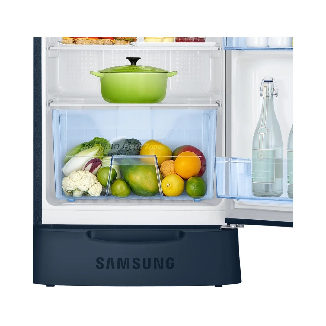 Samsung | 223L Stylish Grand Design Single Door Refrigerator | Cyclopentane Insulation | Lock & amp; Key | Compressor - Digital Inverter Compressor | Refrigerant - R600a