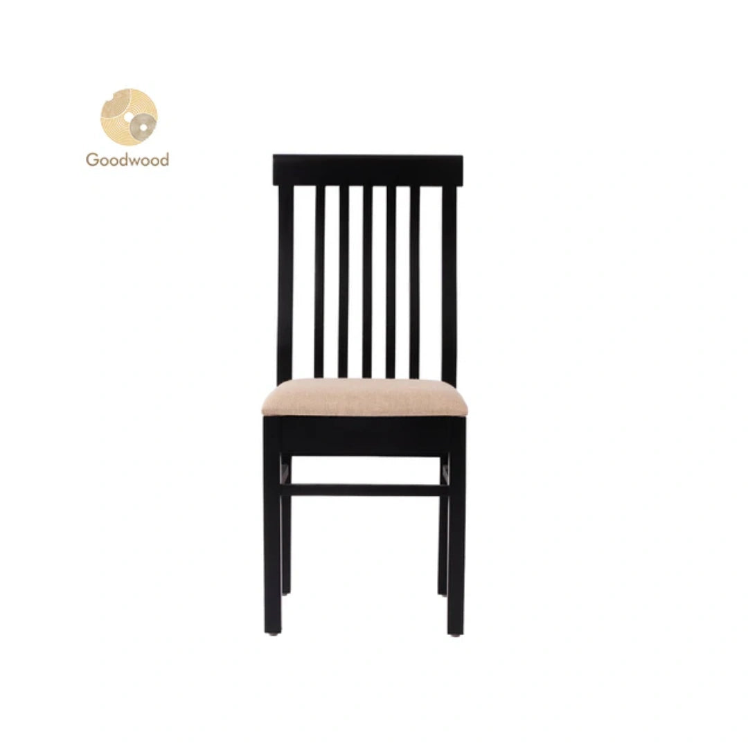 Goodwood Silcy 1+4 TW 4 Seater Dining Table Set | Rubber Wood | Table Top Material: Glass Top |