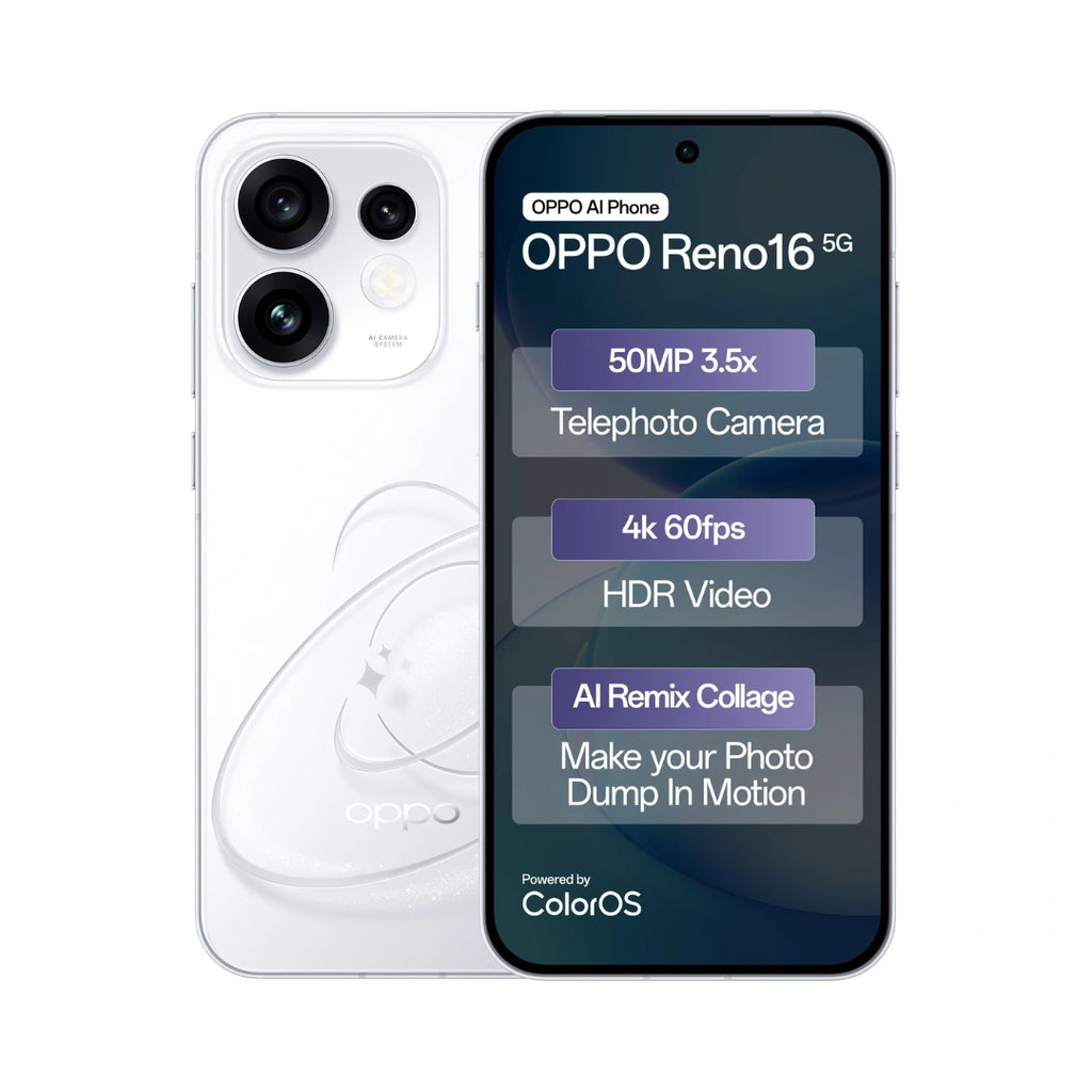 OPPO Reno 16 5G | 6.32 inch AMOLED Display | Snapdragon® 7 Gen 4 | 50MP Triple Camera | 50MP Front Camera | 6700mAh Battery | 80W SUPERVOOC Charging