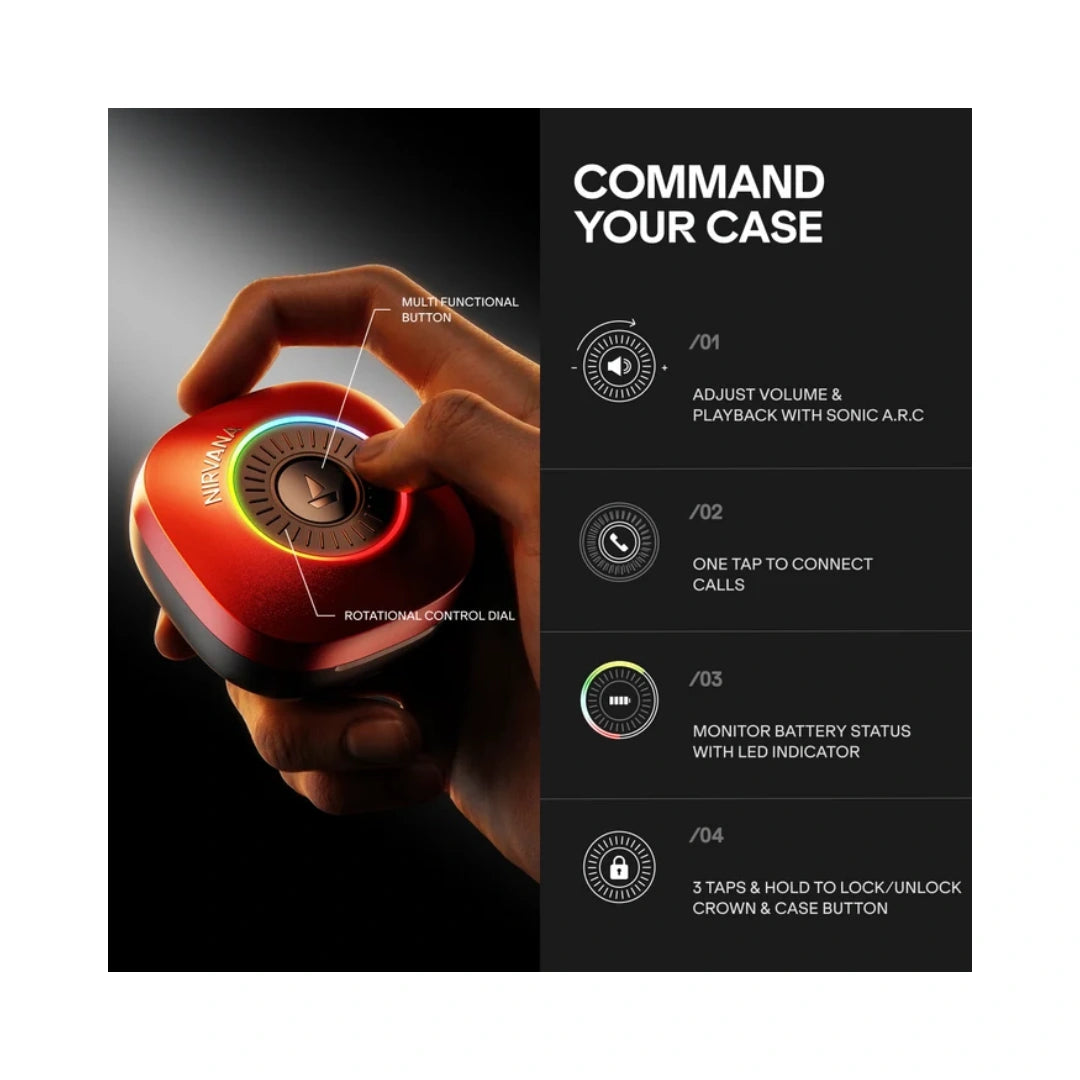 BoAt Nirvana Crown Earbuds | IPX4 Water Rating | Up to 50 dB (Hybrid ANC) | 50ms Low Latency (BEAST™ Mode)