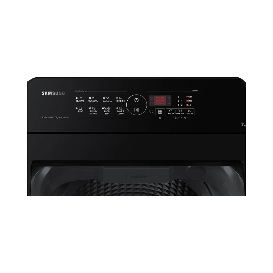 SAMSUNG | 7 kg 5 Star Fully Automatic Top Load Washing Machine |  8 Wash Programs |  BubbleStorm | Dual Storm | PP Dual Wing Pulsator