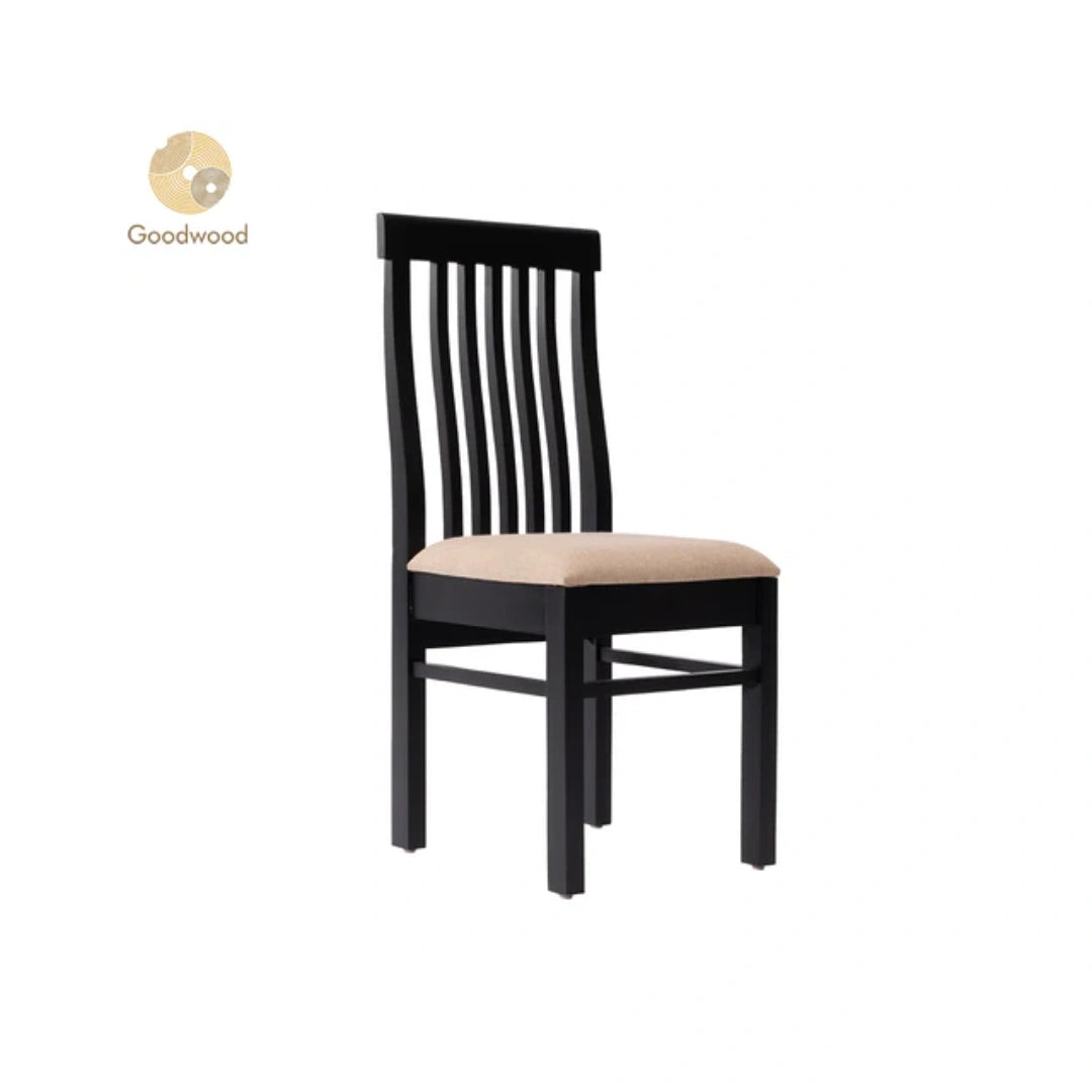 Goodwood Silcy 1+4 TW 4 Seater Dining Table Set | Rubber Wood | Table Top Material: Glass Top |